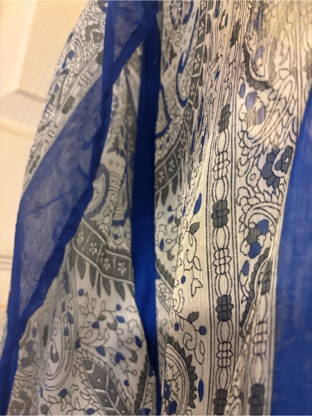 Blue Paisley Boho Maxi Kaftan Dress - Picture 5 of 7